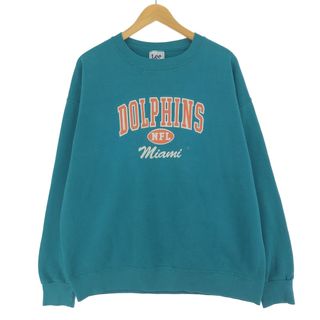 リー(Lee)の古着 90年代 リー Lee SPORT NFL MIAMI DOLPHINS マイアミドルフィンズ ロゴスウェットシャツ トレーナー メンズXL ヴィンテージ /eaa420486(スウェット)