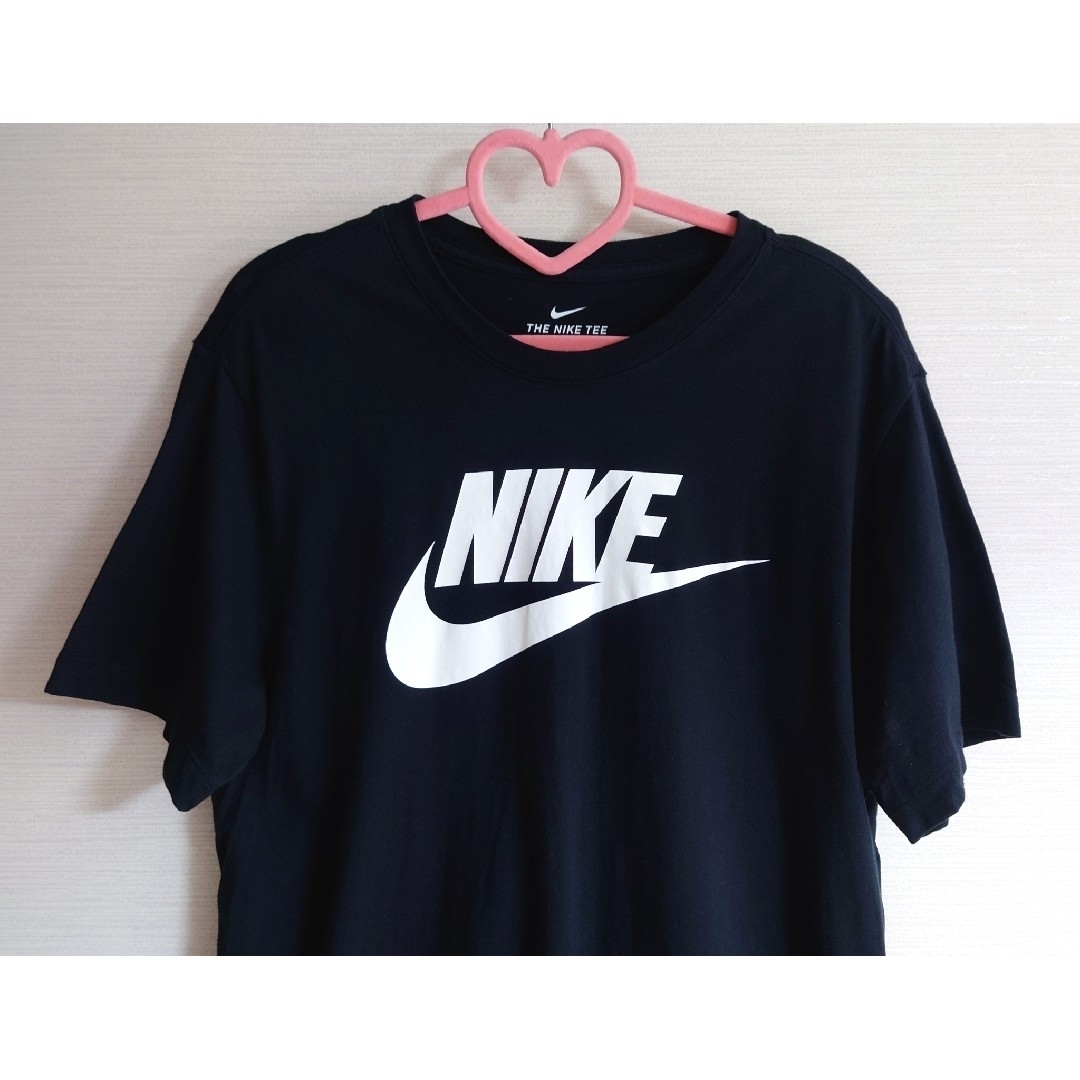 NIKE ナイキ ロゴ入り 半袖 カットソー Tシャツ 黒 ブラック Lサイズ