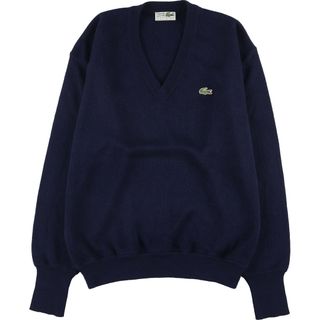 ラコステ(LACOSTE)の古着 80年代 ラコステ LACOSTE CHEMISE フレンチラコステ Vネック アクリルニットセーター メンズXL ヴィンテージ /eaa410967(ニット/セーター)