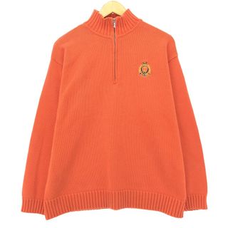 ラルフローレン(Ralph Lauren)の古着 ラルフローレン Ralph Lauren LAUREN ローレン コットンニットハーフジップセーター レディースXL /eaa421106(ニット/セーター)