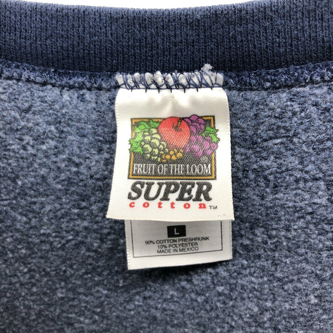 FRUIT OF THE LOOM(フルーツオブザルーム)の古着 90~00年代 フルーツオブザルーム FRUIT OF THE LOOM ワンポイントロゴスウェットシャツ トレーナー メンズL ヴィンテージ /eaa421922 メンズのトップス(スウェット)の商品写真