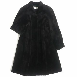 MOONBAT - 美品▼MOONBAT ムーンバット MINK シェアードミンク 本毛皮ロングコート ブラック 毛質柔らか◎