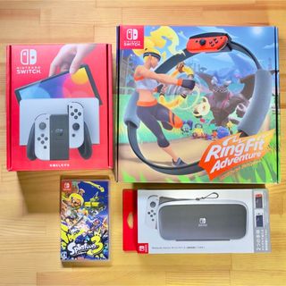 ニンテンドースイッチ(Nintendo Switch)のNintendo Switch 有機EL, Splatoon3, リングフィット(家庭用ゲーム機本体)