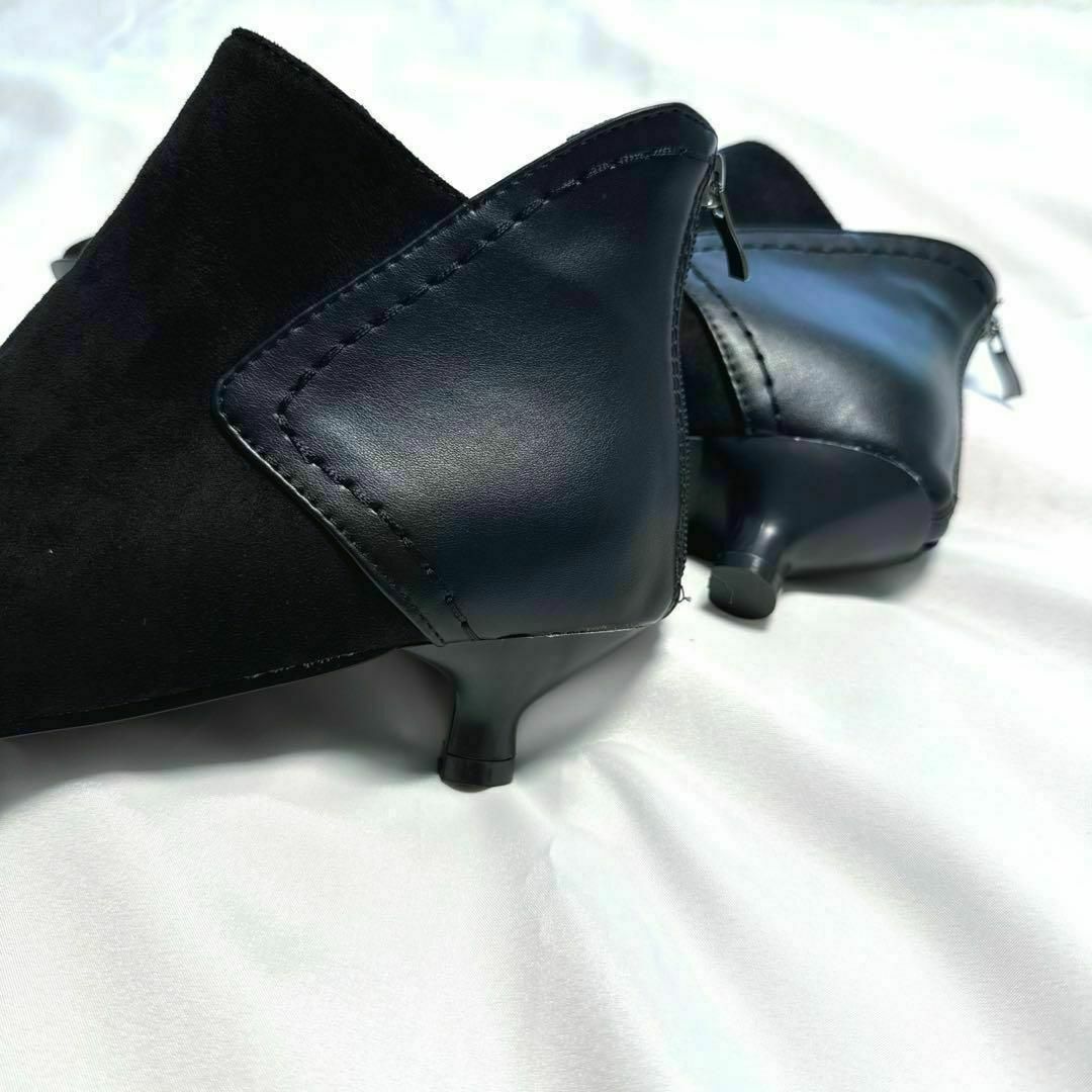ブーティー ショートブーツ ローヒール ブラック ブーツ ポインテッドドゥ レディースの靴/シューズ(ブーティ)の商品写真