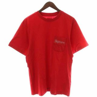 シュプリーム(Supreme)のSUPREME 19SS Mesh Stripe Pocket Tee S 赤(Tシャツ/カットソー(半袖/袖なし))