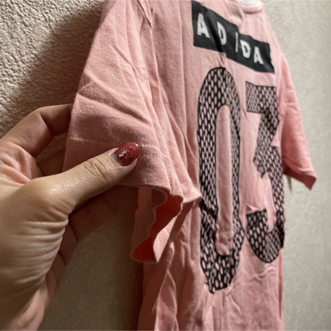 adidas(アディダス)のadidas Tシャツ　ピンク レディースのトップス(Tシャツ(半袖/袖なし))の商品写真