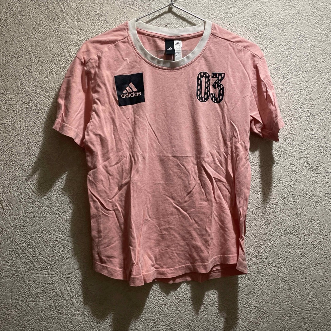 adidas(アディダス)のadidas Tシャツ　ピンク レディースのトップス(Tシャツ(半袖/袖なし))の商品写真