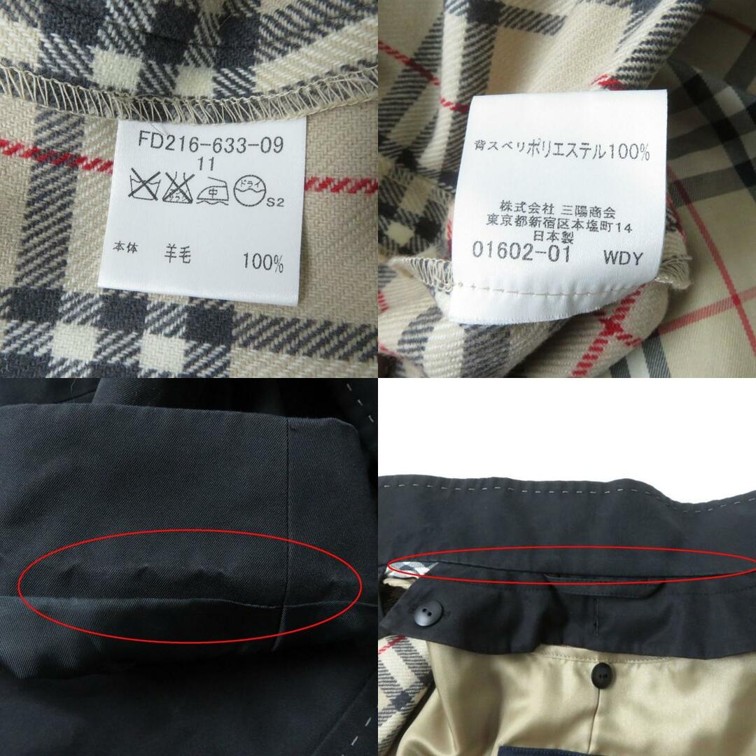 BURBERRY(バーバリー)の美品★正規品 バーバリーロンドン FD216-633 裏地ノバチェック柄 スタンドカラー ベルト・ライナー付  スプリングコート 黒 11 日本製 h02-st30303-79 レディースのジャケット/アウター(その他)の商品写真