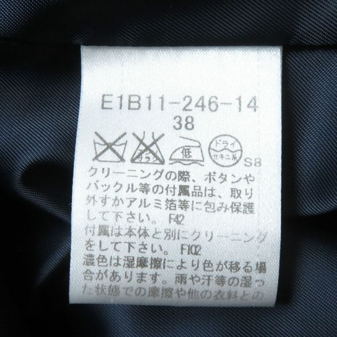 BURBERRY BLUE LABEL(バーバリーブルーレーベル)の極美品★正規品 バーバリーブルーレーベル E1B11-246 ロゴボタン付き ノーカラー 裾フリル ウールコート レディース ピンク 38 ベルト付き レディースのジャケット/アウター(その他)の商品写真