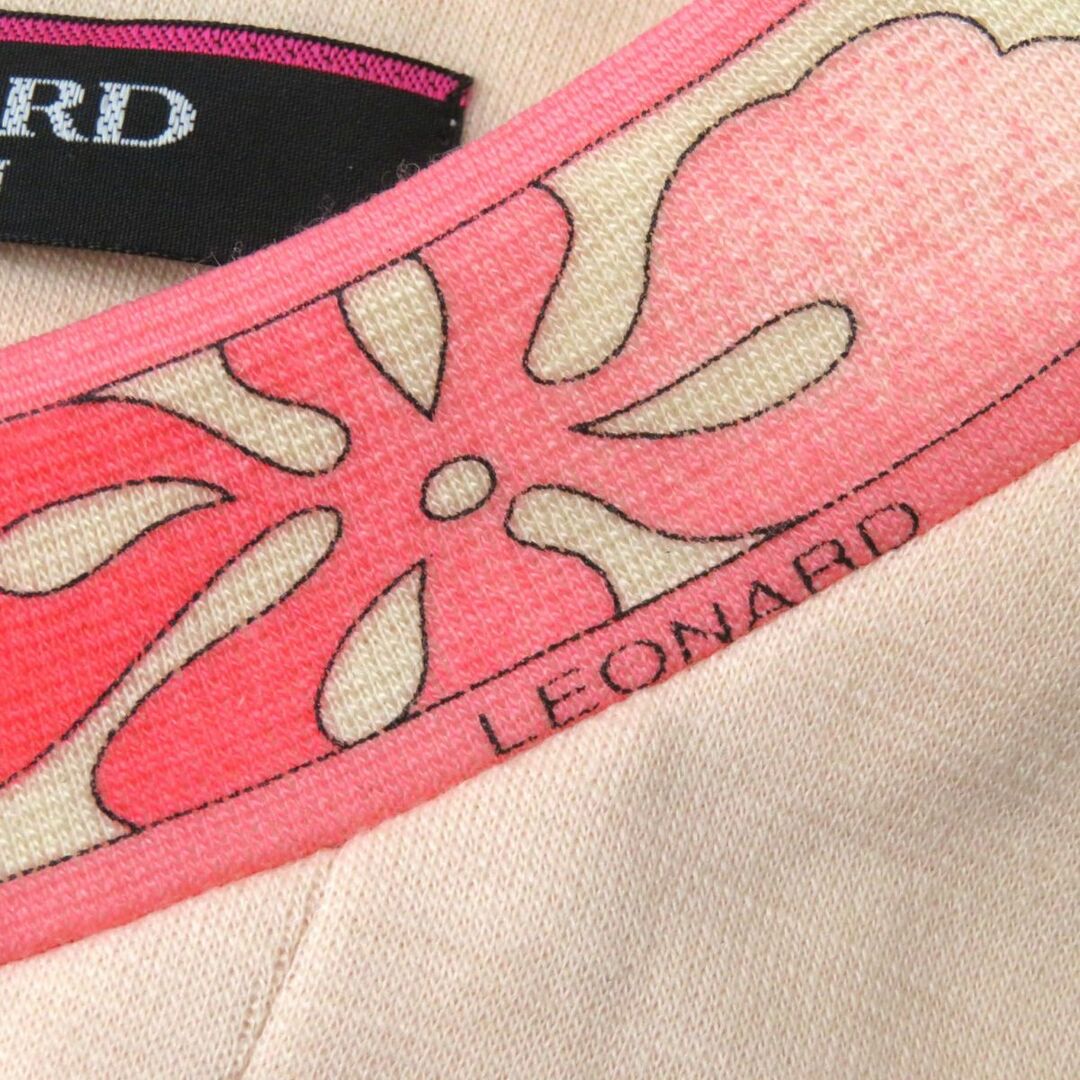 LEONARD(レオナール)の極美品★正規品 レオナール ファッション 花柄デザイン クルーネック ひざ丈 ノースリーブワンピース レディース オレンジ系 11 日本製 レディースのワンピース(ひざ丈ワンピース)の商品写真