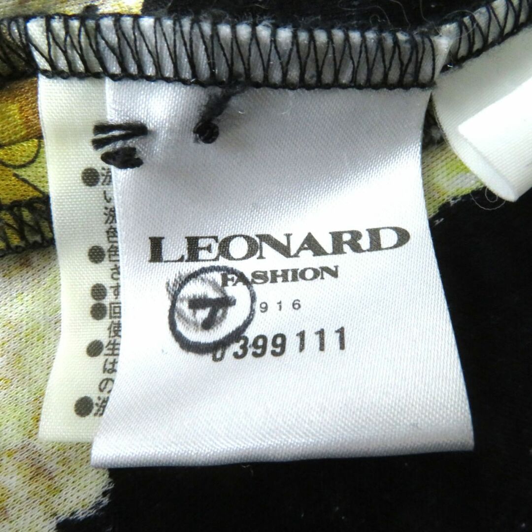 LEONARD(レオナール)の極美品★正規品 LEONARD レオナール ロゴボタン付 七分袖 コットン100% シャツジャケット ブラック×イエロー L 日本製 薄手◎ レディースのジャケット/アウター(その他)の商品写真