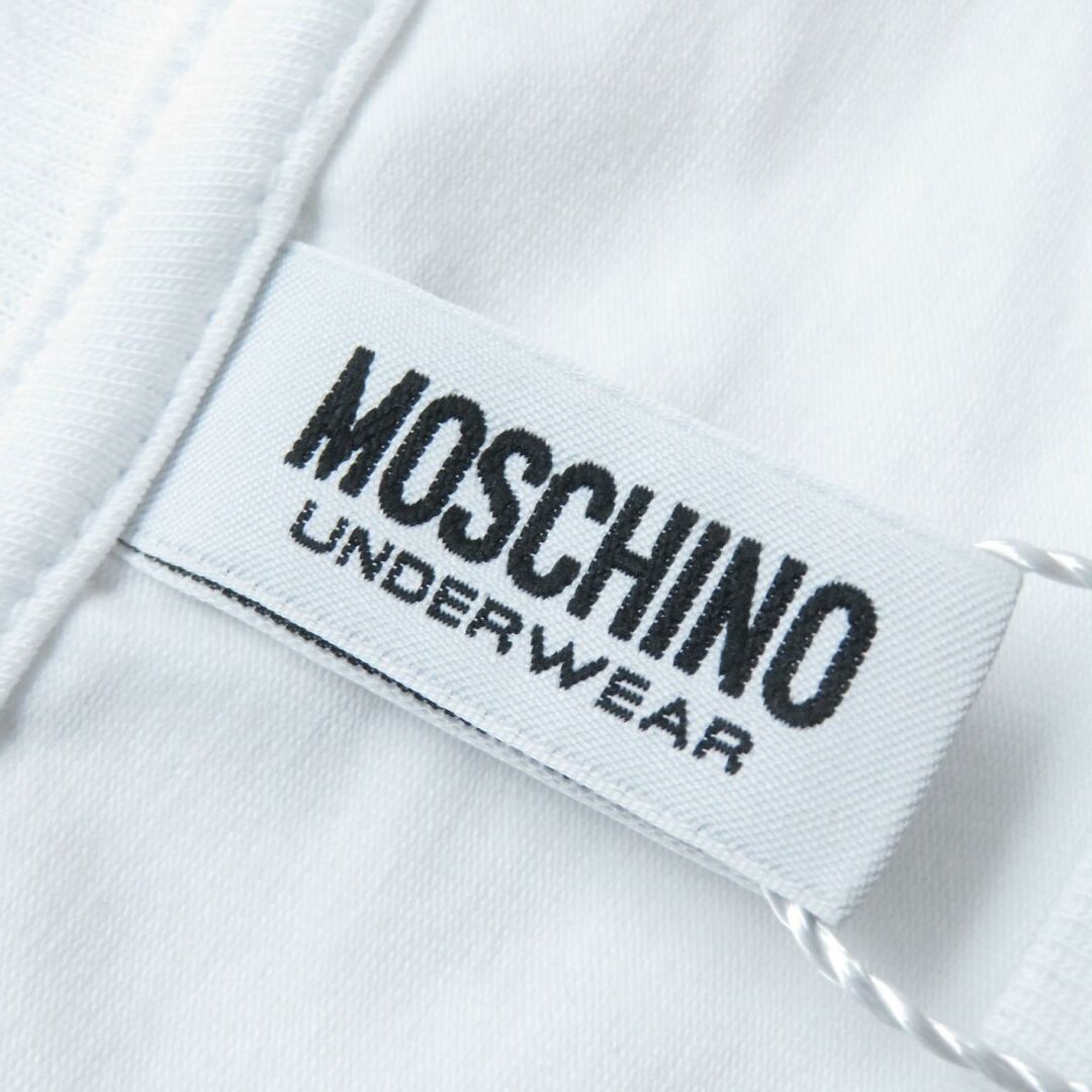 MOSCHINO(モスキーノ)の未使用品◇MOSCHINO モスキーノ 22SS A1905 フロントプリント／ロゴプリント 半袖 クロップド Tシャツ トップス ホワイト 白 レディース S レディースのトップス(Tシャツ(半袖/袖なし))の商品写真