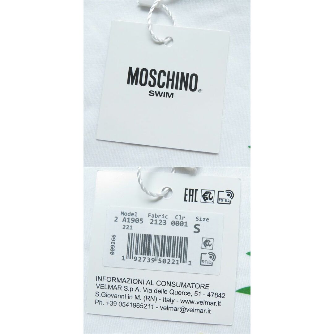 MOSCHINO(モスキーノ)の未使用品◇MOSCHINO モスキーノ 22SS A1905 フロントプリント／ロゴプリント 半袖 クロップド Tシャツ トップス ホワイト 白 レディース S レディースのトップス(Tシャツ(半袖/袖なし))の商品写真
