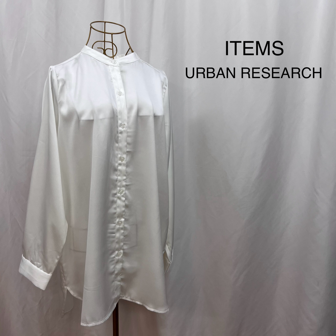 URBAN RESEARCH ITEMS(アーバンリサーチアイテムズ)のITEMS UNITED RESEARCH バンドカラー 長袖 ロングブラウス レディースのトップス(シャツ/ブラウス(長袖/七分))の商品写真