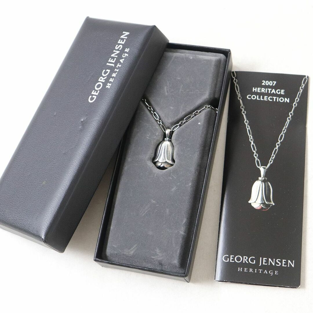 Georg Jensen(ジョージジェンセン)の美品◇Georg Jensen ジョージジェンセン 2007 SV925 ヘリテージ イヤーネックレス ネックアクセサリー シルバー×ガーネット 重量13.7g レディースのアクセサリー(ネックレス)の商品写真