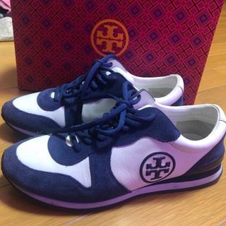 トリーバーチ(Tory Burch)の美品✨TORY BURCHレザー＆スエード爽やかスニーカー(スニーカー)