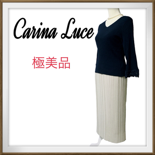 極美品　カリーナルーチェ　Carina Luce  袖レース　Ｖネック　セーター(ニット/セーター)