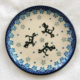 ポーリッシュポタリー(Polish Pottery)の【レア柄！】イヌ柄✳︎平皿　ポーリッシュポタリー / ボレスワヴィエツ(食器)