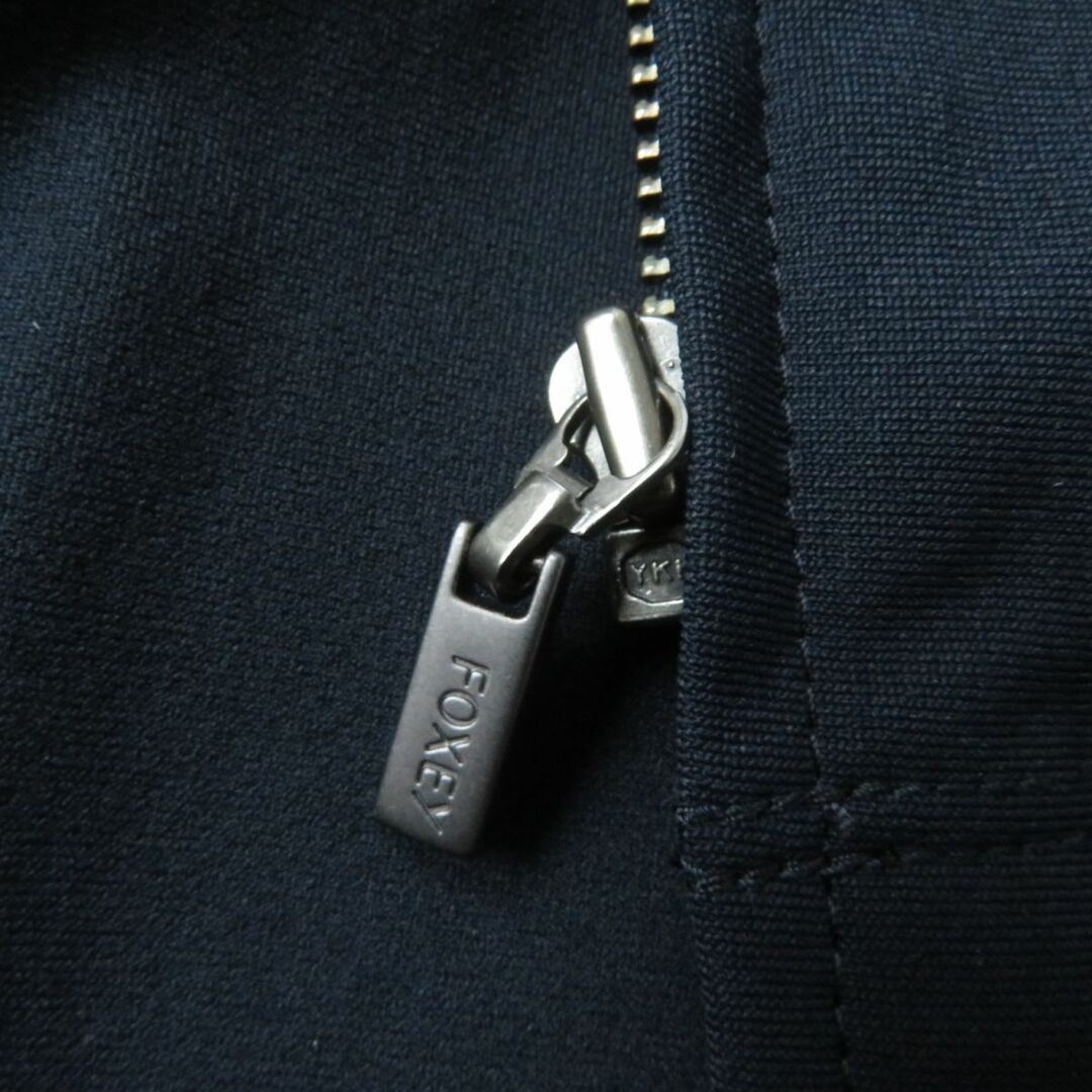 FOXEY(フォクシー)の美品★正規品 フォクシーニューヨーク 42156 21年 Marine Hoodie マリンフーディ 長袖 ショート丈 ZIPジャケット レディース 紺 38 日本製 レディースのジャケット/アウター(その他)の商品写真