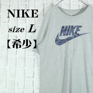 ナイキ(NIKE)のボロTシャツ NIKE ナイキ デカロゴ スウッシュ 迷彩ロゴ カモフラージュ(Tシャツ/カットソー(半袖/袖なし))