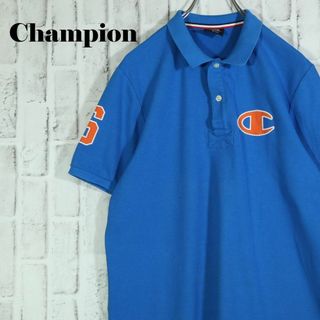 チャンピオン(Champion)の【レトロ古着】ゴールドウイン製 チャンピオン ポロシャツ ワッペンロゴ デカ目(ポロシャツ)