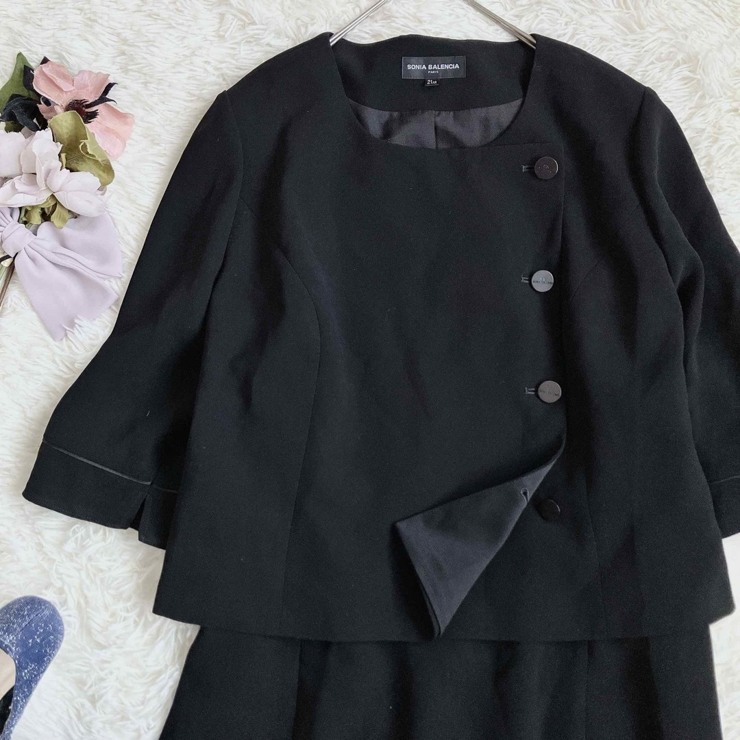 ✳︎SONIA BALENCIAソニアバレンシア　ブラックフォーマルワンピース レディースのフォーマル/ドレス(礼服/喪服)の商品写真