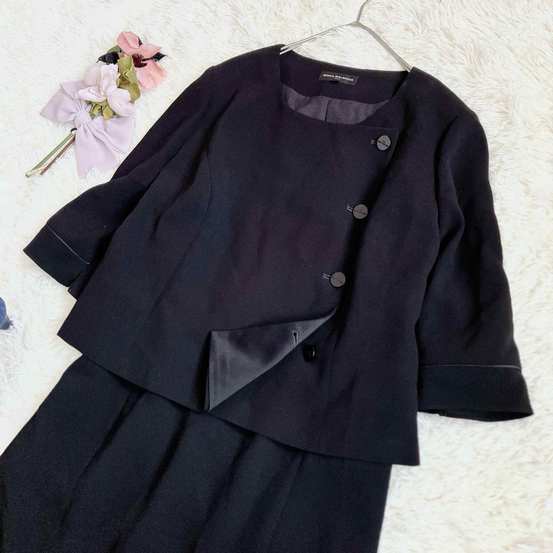 ✳︎SONIA BALENCIAソニアバレンシア　ブラックフォーマルワンピース レディースのフォーマル/ドレス(礼服/喪服)の商品写真