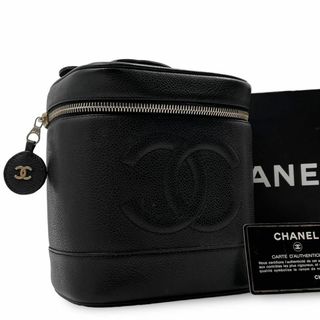 CHANEL - 良品 CHANEL バニティバッグ ココマーク キャビアスキン ギャラ有 黒