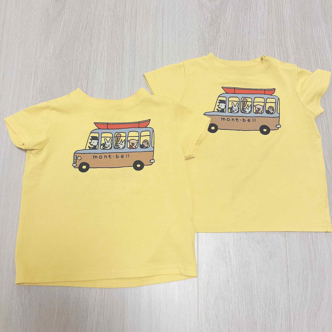 mont bell(モンベル)の男の子　80 夏　mont-bell モンベル　双子　おそろい　バス　Tシャツ キッズ/ベビー/マタニティのベビー服(~85cm)(Ｔシャツ)の商品写真