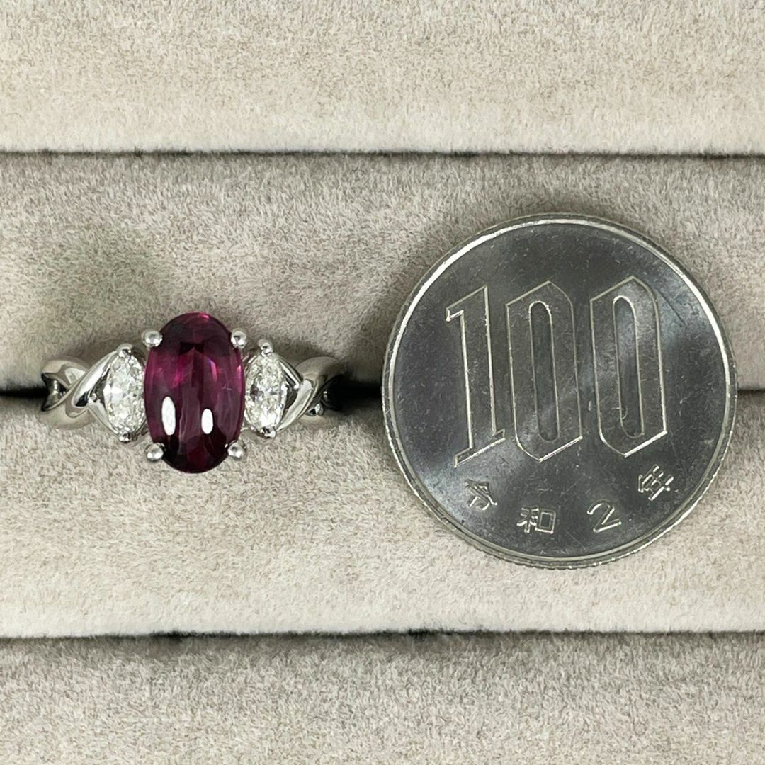 PT900 天然トルマリン 1.77ct 天然ダイヤモンド 0.36ct リング レディースのアクセサリー(リング(指輪))の商品写真