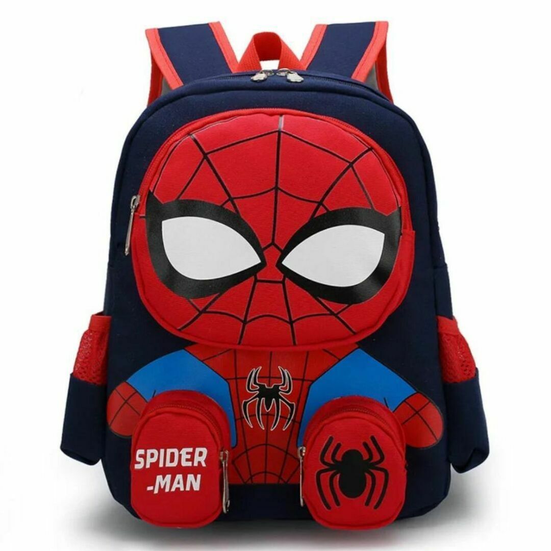 スパイダーマン　リュックサック(紺色)バック　通園かばんキッズ・子ども用2/2 キッズ/ベビー/マタニティのこども用バッグ(通園バッグ)の商品写真