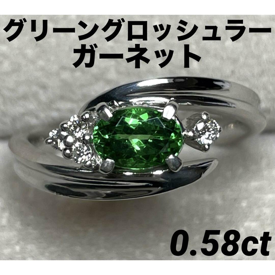 JB141★高級 GGガーネット0.58ct プラチナ リング ソ付 レディースのアクセサリー(リング(指輪))の商品写真