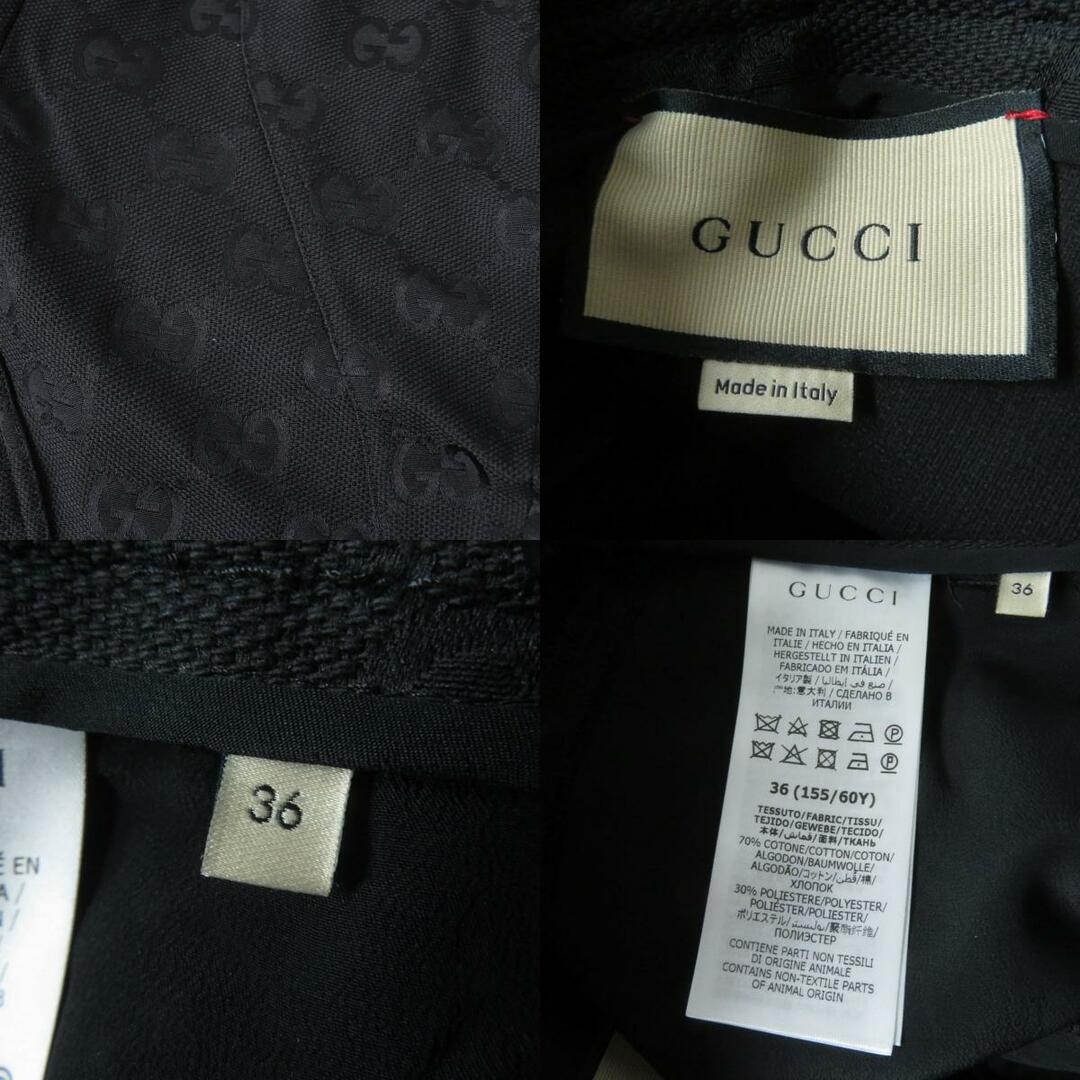 Gucci(グッチ)の未使用品☆正規品 GUCCI グッチ 22SS 682284 GGモノグラム 裾ZIPデザイン パンツ/ボトムス ブラック 黒 36 レディース イタリア製 タグ付 レディースのパンツ(その他)の商品写真