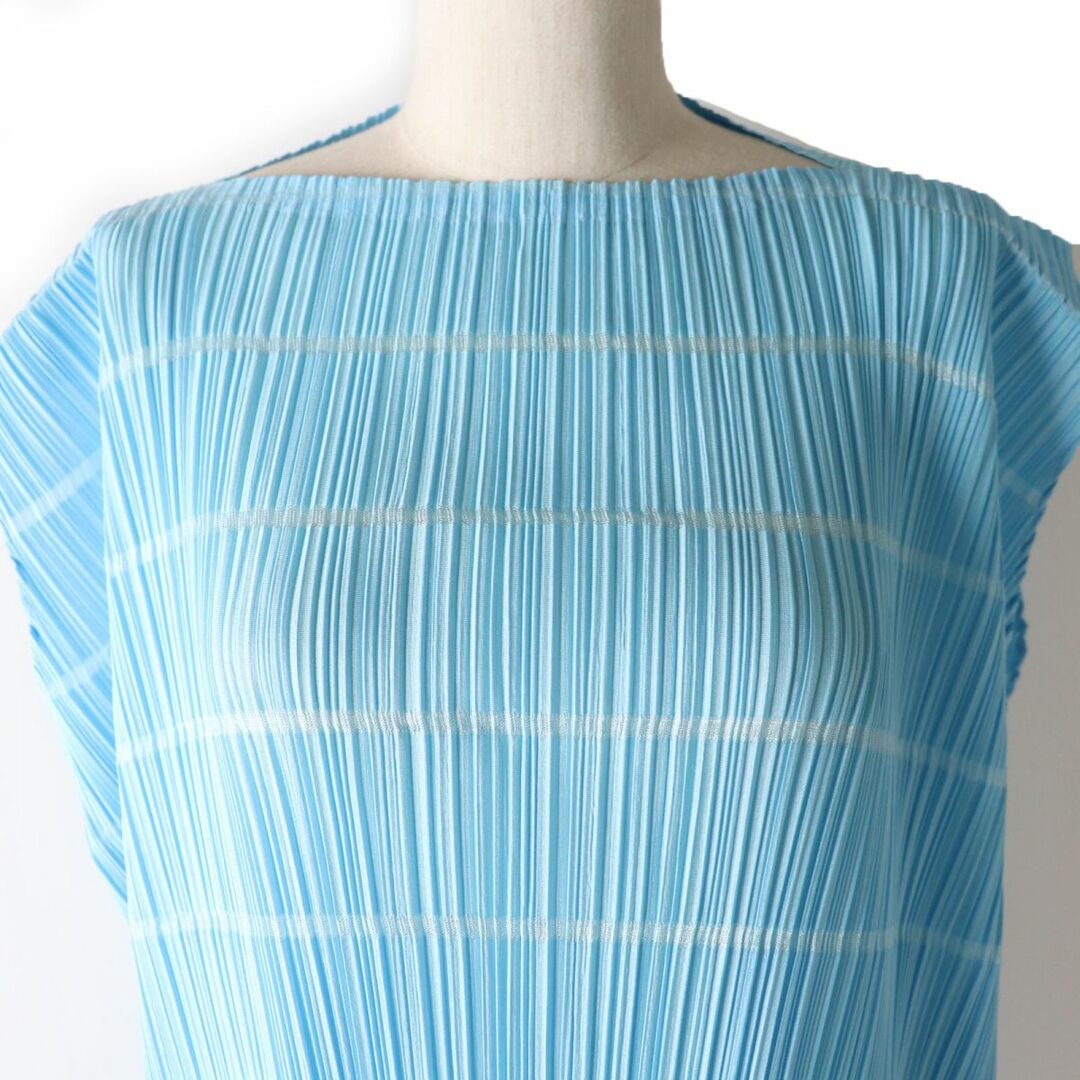 PLEATS PLEASE ISSEY MIYAKE(プリーツプリーズイッセイミヤケ)の極美品☆正規品 PLEATS PLEASE プリーツプリーズ イッセイミヤケ 17SS PP71-JH585 ボートネック ワンピース ライトブルー 2 日本製 レディースのワンピース(ミニワンピース)の商品写真