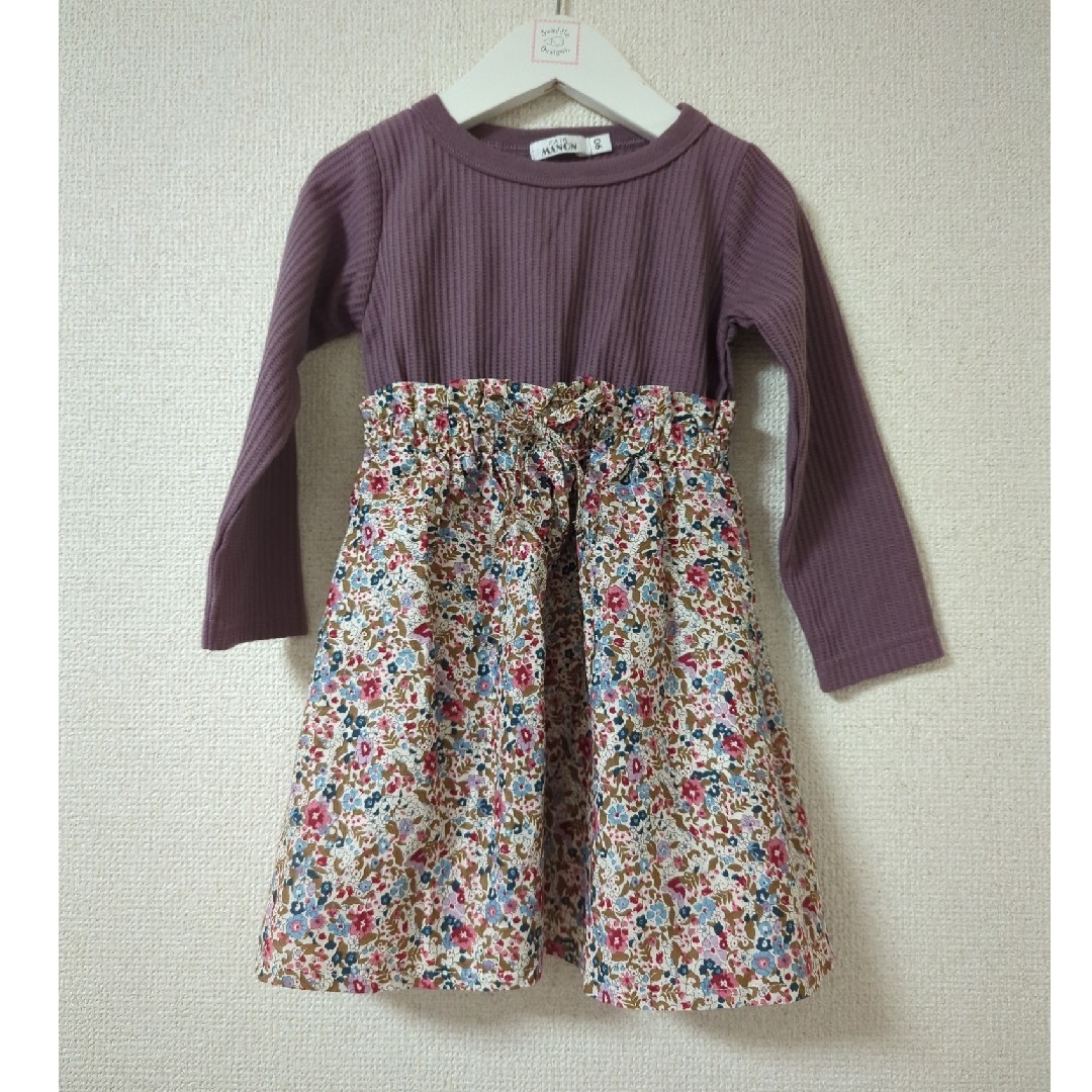 pairmanon(ペアマノン)のPAIR MANON ドッキング長袖 ワンピース 90cm キッズ/ベビー/マタニティのキッズ服女の子用(90cm~)(ワンピース)の商品写真