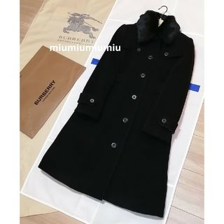 BURBERRY - 本物上質●　ラビットファーコート　アンゴラコート　美品　140A