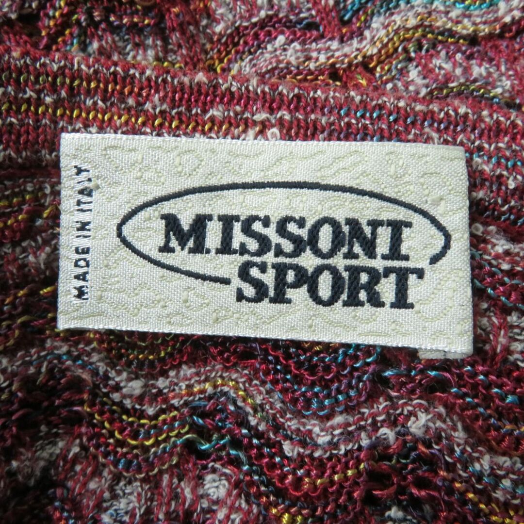 MISSONI(ミッソーニ)の極美品☆MISSONI SPORT ミッソーニスポーツ 織柄 Vネック ロング丈 ニット ベスト マルチカラー 42 レディース イタリア製 レディースのトップス(ベスト/ジレ)の商品写真