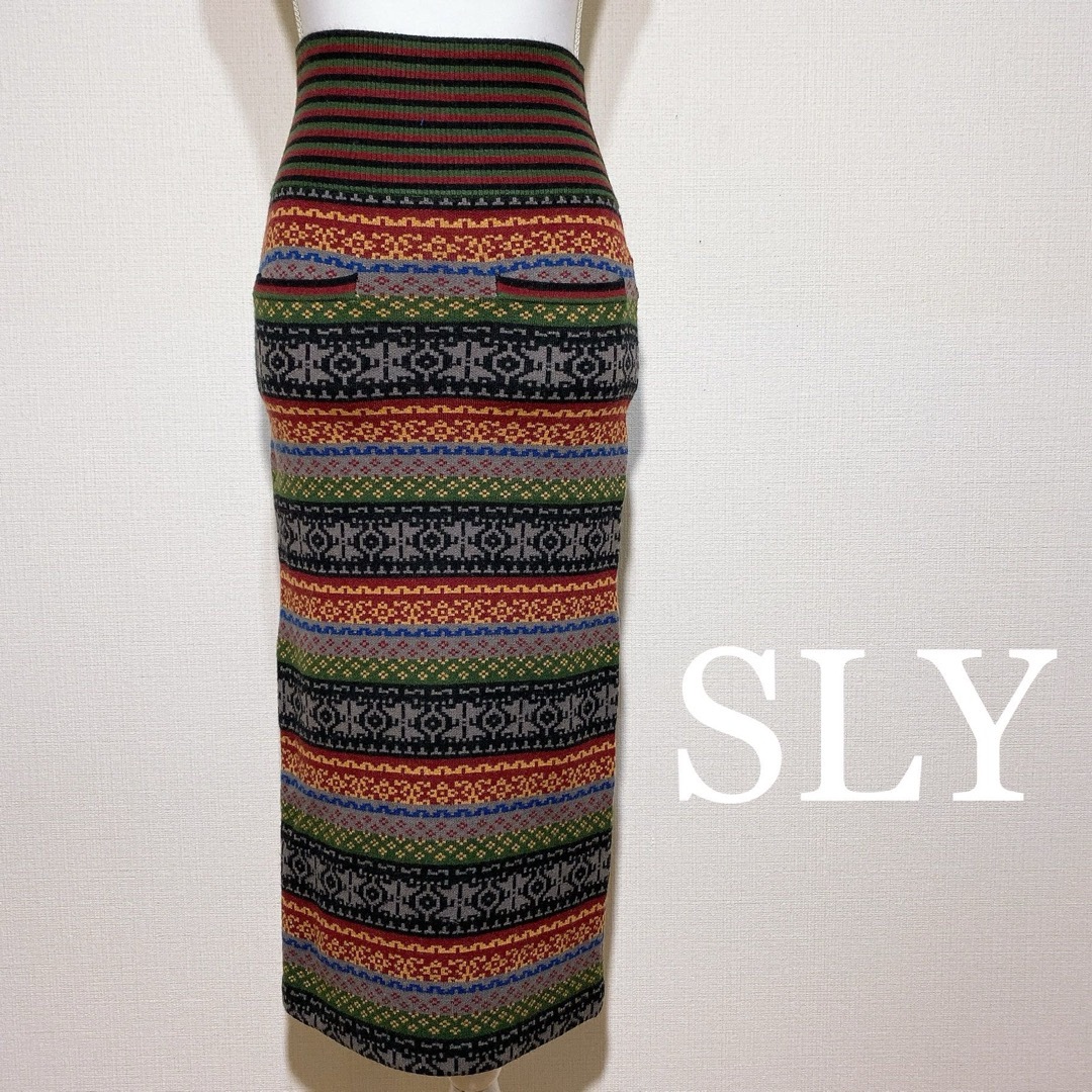SLY(スライ)の【新品】SLY エスニック ニット スカート レディースのスカート(ロングスカート)の商品写真