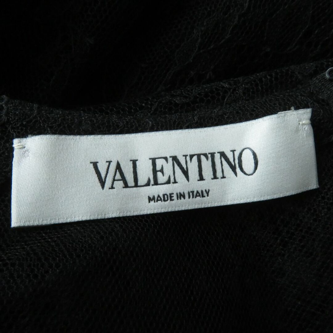 VALENTINO(ヴァレンティノ)の極美品☆正規品 VALENTINO ヴァレンティノ 総レース フロントリボン付 長袖 ワンピース ブラック 42 レディース イタリア製 インナー付 レディースのワンピース(ひざ丈ワンピース)の商品写真