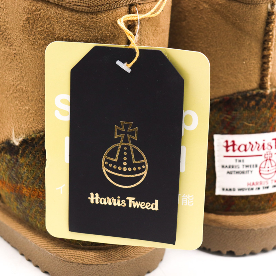 Harris Tweed(ハリスツイード)のハリスツイード ブーツ 未使用 CLOSSHI ツイード ボア ムートン調 シューズ 靴 レディース LLサイズ キャメル HARRIS TWEED レディースの靴/シューズ(ブーツ)の商品写真