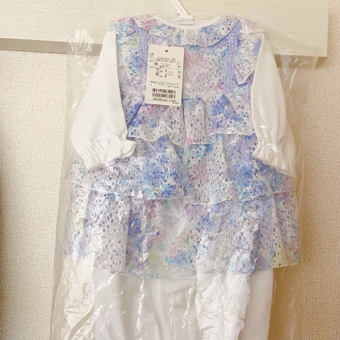 mezzo piano(メゾピアノ)のメゾピアノ　ロンパース　エプロンセット キッズ/ベビー/マタニティのベビー服(~85cm)(カバーオール)の商品写真