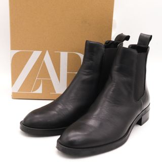 ザラ(ZARA)のザラ サイドゴアブーツ シューズ 靴 黒 レディース 37サイズ ブラック ZARA(ブーツ)