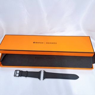 アップルウォッチ(Apple Watch)のHERMES アップルウォッチ レザー　替えベルト シンプルトゥール 黒(レザーベルト)