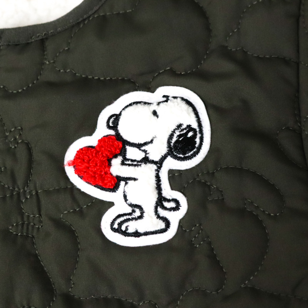 PEANUTS(ピーナッツ)のピーナッツ キルティングジャケット ブルゾン スヌーピー アウター キッズ 女の子用 140サイズ カーキ PEANUTS キッズ/ベビー/マタニティのキッズ服女の子用(90cm~)(ジャケット/上着)の商品写真