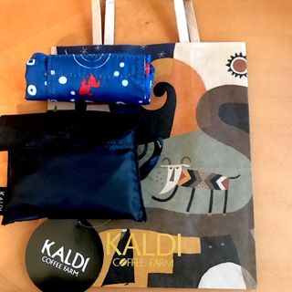 カルディ(KALDI)のエコバッグ　２つ & 紙袋(エコバッグ)