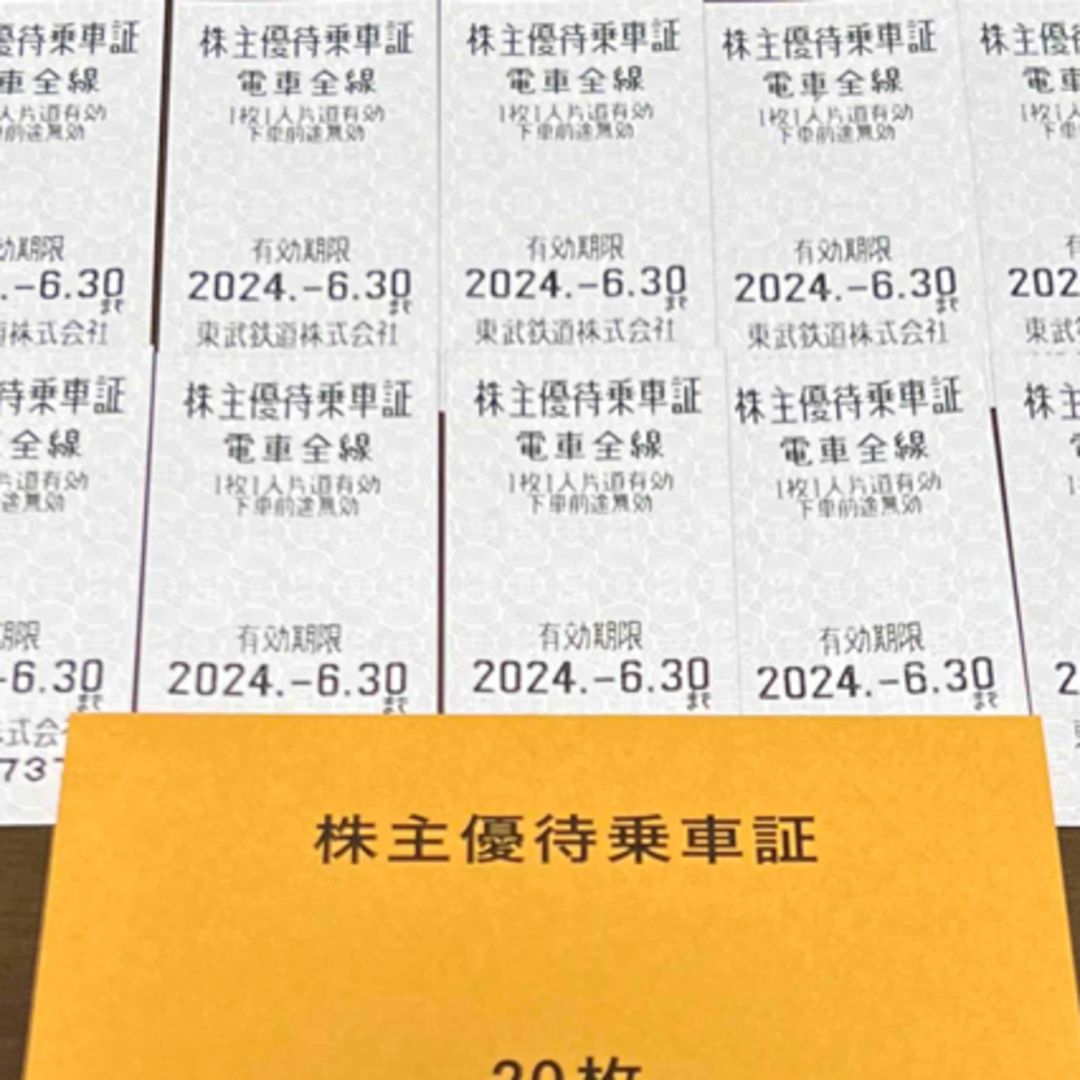 東武鉄道 株主優待乗車証 10枚 チケットの乗車券/交通券(鉄道乗車券)の商品写真