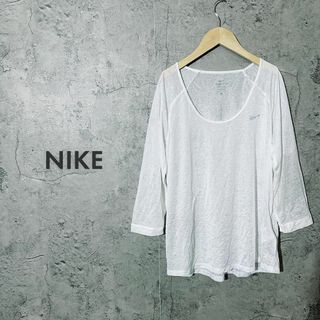 ナイキ(NIKE)の【 シンプルロゴ❀】NIKE ナイキ Tシャツ 七分 トップス カットソー L(Tシャツ(長袖/七分))