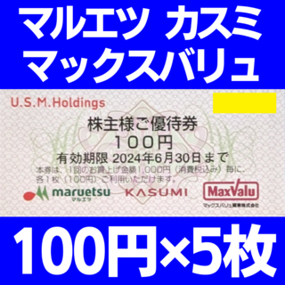 ユナイテッド・スーパーマーケット・ホールディングス 株主優待券 100円✕5枚(ショッピング)
