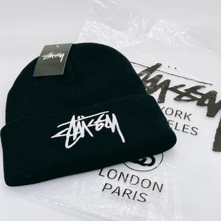 STUSSY - stussy 黒ニット帽の通販 by ♡'s shop｜ステューシーならラクマ