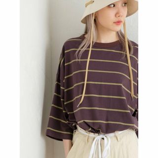 パルグループアウトレット(PAL GROUP OUTLET)の【ブラウン】【Kastane】MULTI BORDER T-SHIRT(カットソー(長袖/七分))